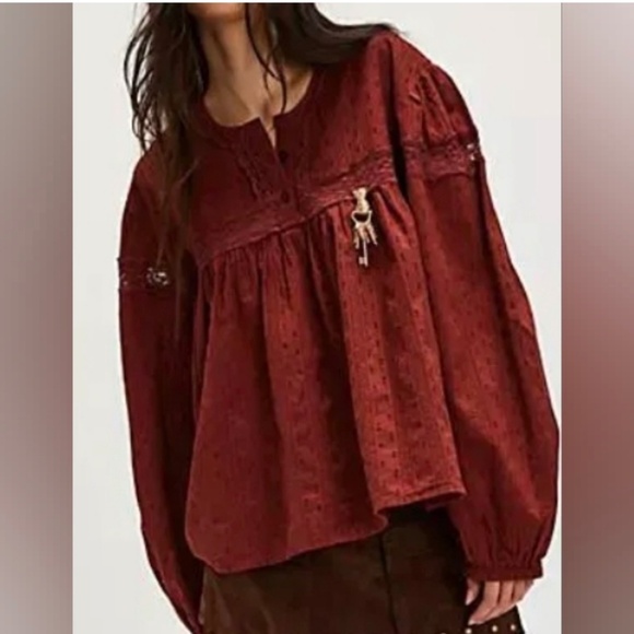 Free People Ella Dot Blouse Size S - Picture 1 of 10